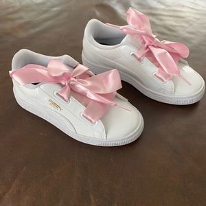 Girls White Puma Shoes